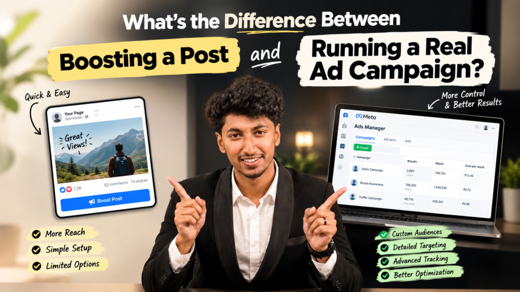 What’s the Difference Between Boosting a Post vs Running a Real Ad Campaign?