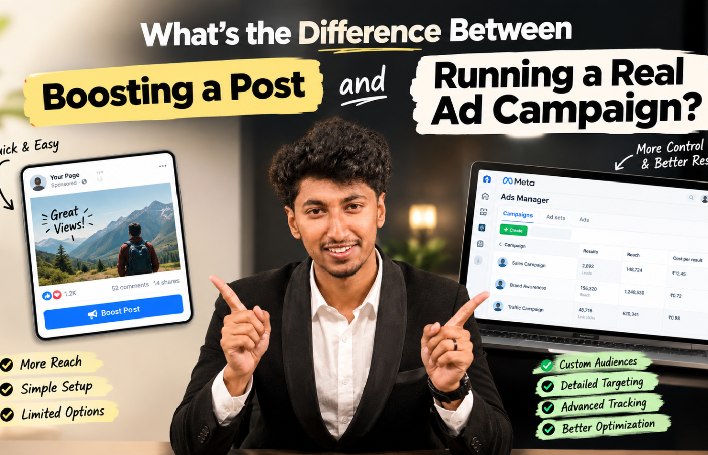 What’s the Difference Between Boosting a Post vs Running a Real Ad Campaign?